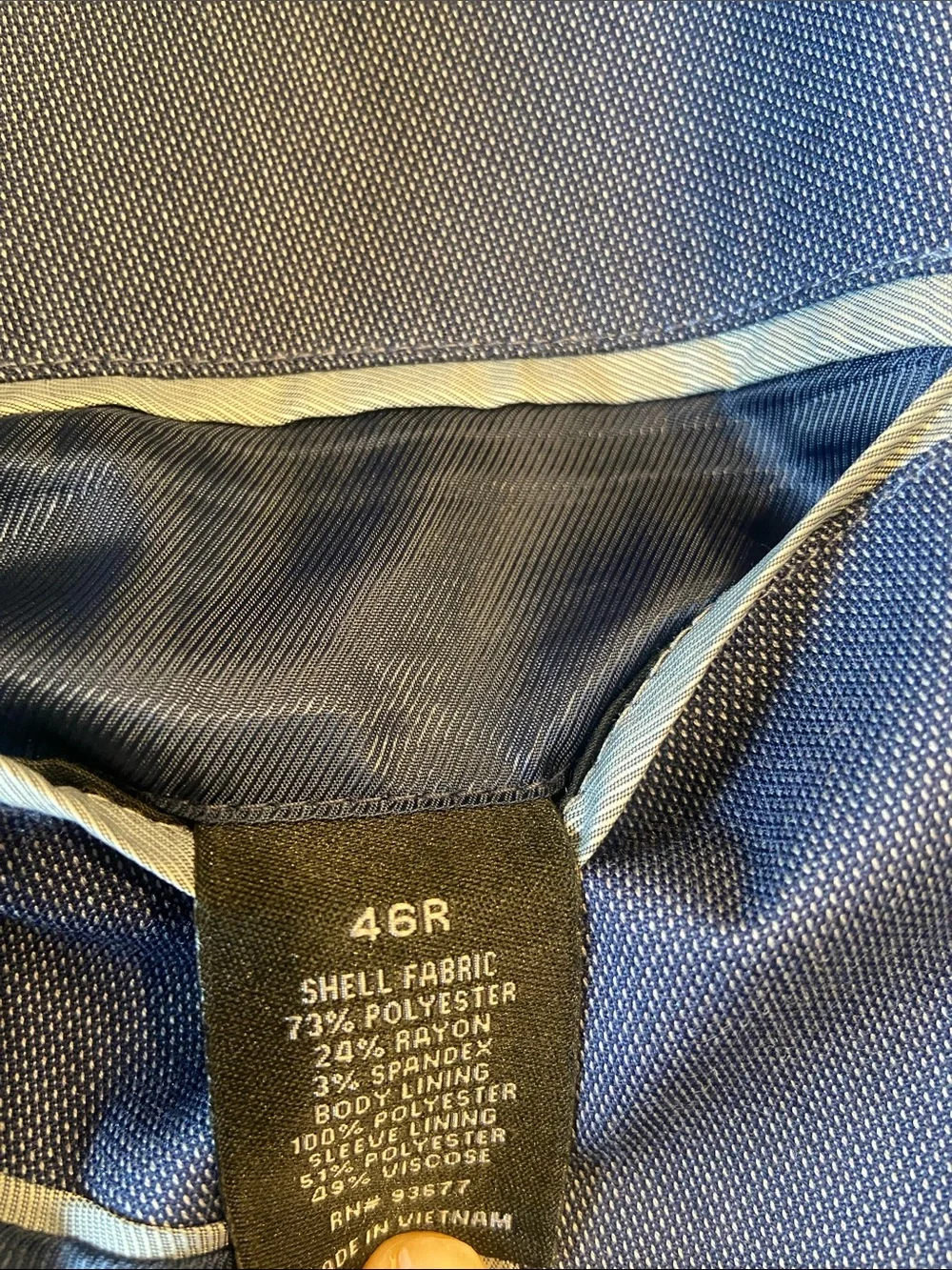 JF J. Ferrar Slim Blue Suit 46R and 35x30 pant EUC